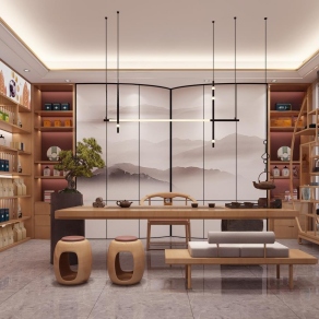 新中式茶叶店3D模型下载